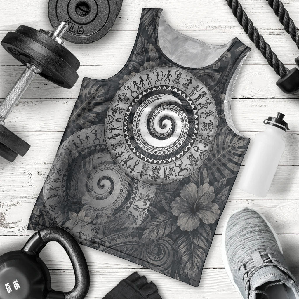 Hawaiian Piko Men Tank Top Cultural Anchor Connect Your Roots Ocean Waves