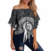 Hawaiian Piko Off Shoulder Wrap Waist Top Cultural Anchor Connect Your Roots Ocean Waves TS04 - Polynesian Pride