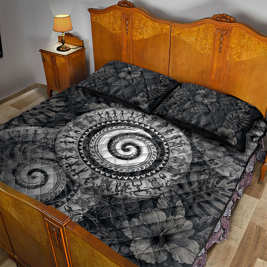 Hawaiian Piko Quilt Bed Set Cultural Anchor Connect Your Roots Ocean Waves