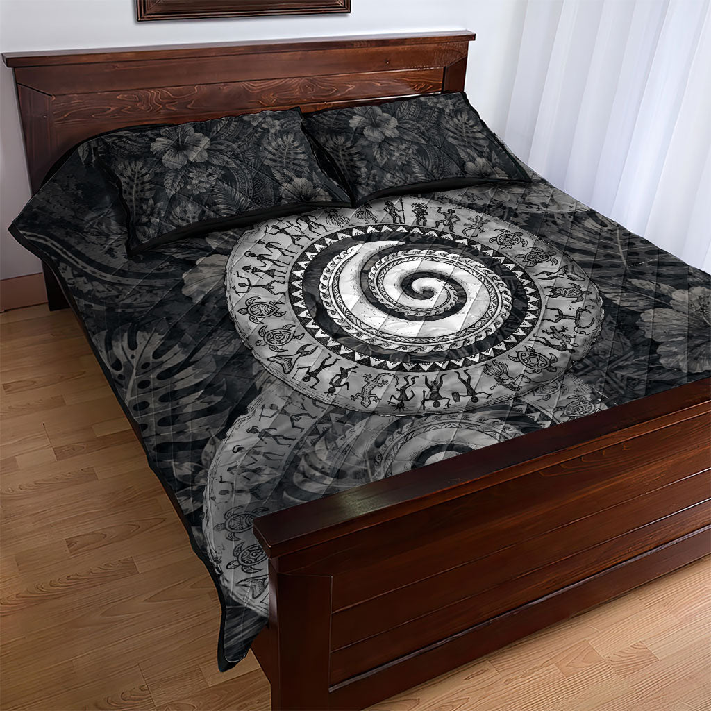 Hawaiian Piko Quilt Bed Set Cultural Anchor Connect Your Roots Ocean Waves