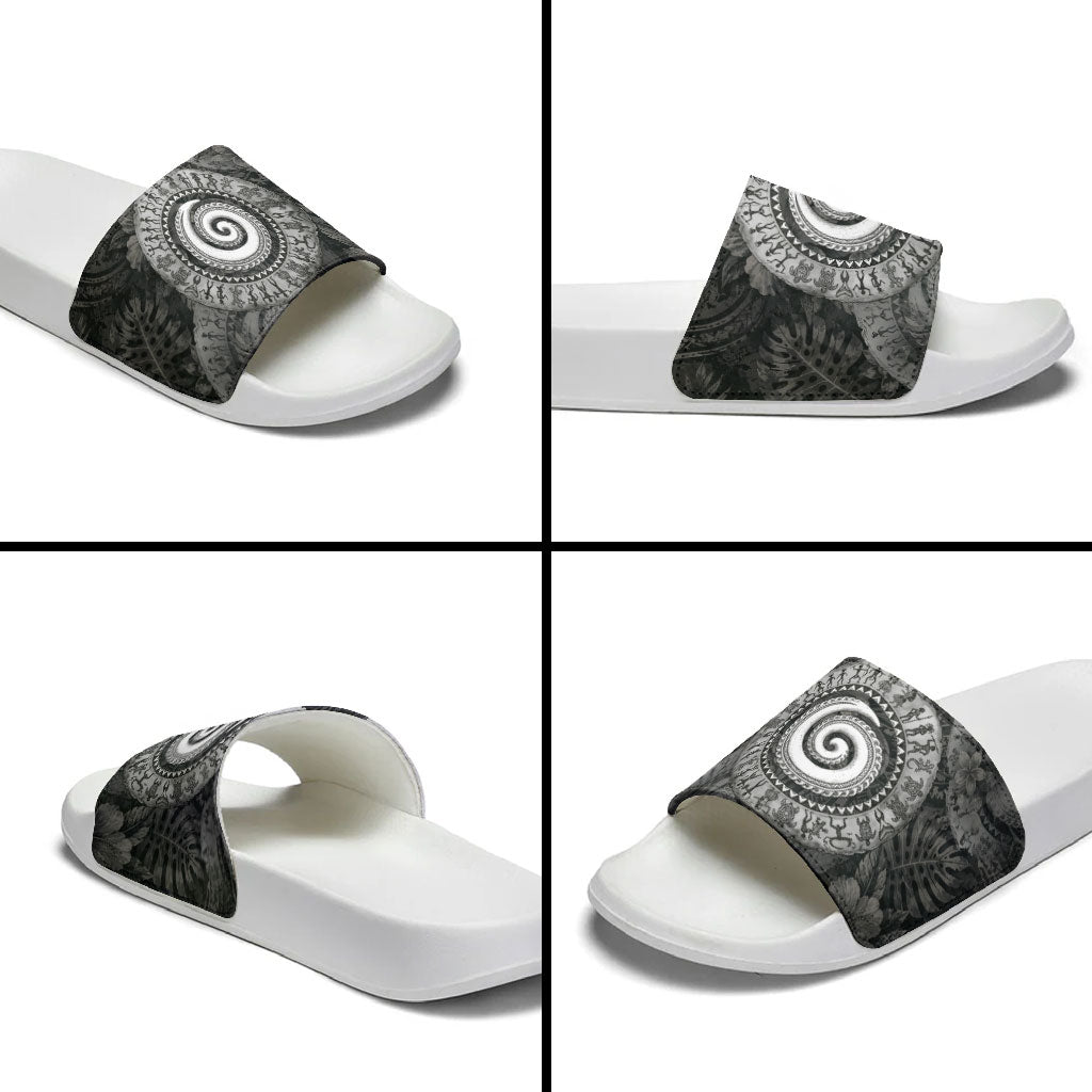 Hawaiian Piko Slide Sandals Cultural Anchor Connect Your Roots Ocean Waves