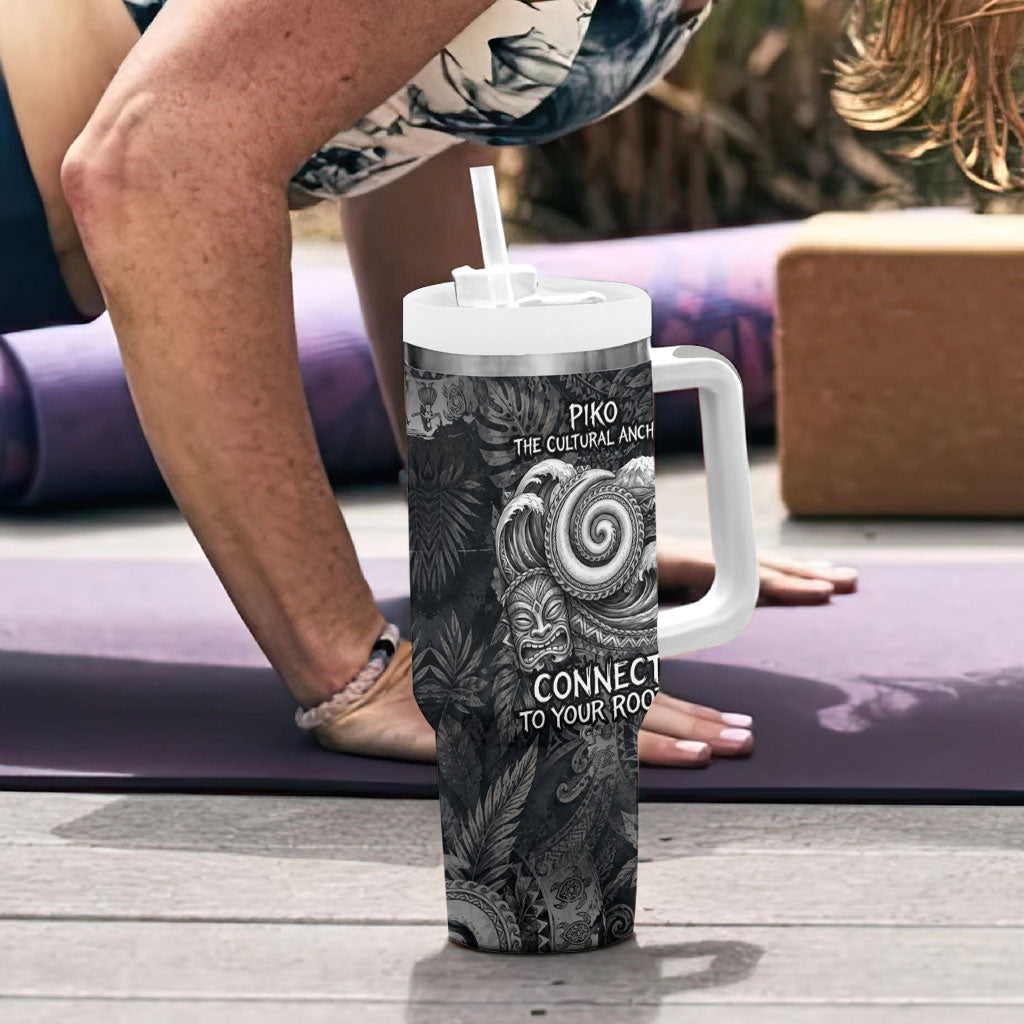 Hawaiian Piko Tumbler With Handle Cultural Anchor Connect Your Roots Ocean Waves