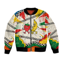 Support Your Fruity Friends Love Wins Gay Pride Bomber Jacket LGBTQ Retro 30s Cartoon Checkered