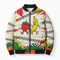 Support Your Fruity Friends Love Wins Gay Pride Bomber Puffer Jacket LGBTQ Retro 30s Cartoon Checkered TS04 Unisex White Yellow - Polynesian Pride
