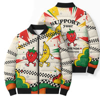 Support Your Fruity Friends Love Wins Gay Pride Bomber Puffer Jacket LGBTQ Retro 30s Cartoon Checkered TS04 - Polynesian Pride