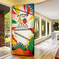 Support Your Fruity Friends Love Wins Gay Pride Door Cover LGBTQ Retro 30s Cartoon Checkered