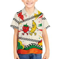Support Your Fruity Friends Love Wins Gay Pride Kid Hawaiian Shirt LGBTQ Retro 30s Cartoon Checkered