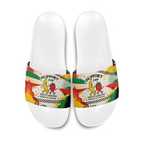 Support Your Fruity Friends Love Wins Gay Pride Slide Sandals LGBTQ Retro 30s Cartoon Checkered