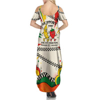 Support Your Fruity Friends Love Wins Gay Pride Summer Maxi Dress LGBTQ Retro 30s Cartoon Checkered