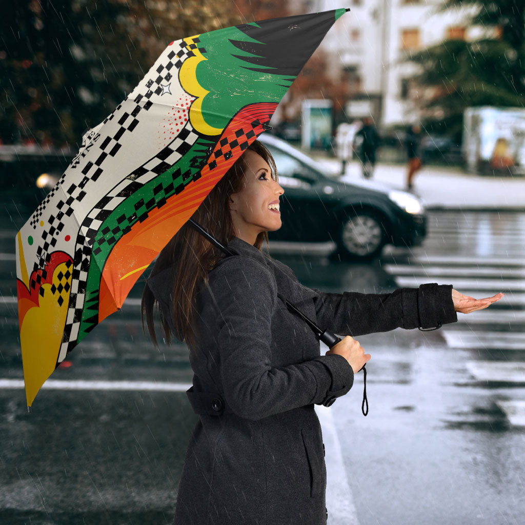 Support Your Fruity Friends Love Wins Gay Pride Umbrella LGBTQ Retro 30s Cartoon Checkered