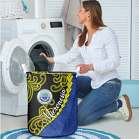 Federated States Of Micronesia FSM Laundry Basket Pacific Islander Tribal Swirl Geometric Pattern