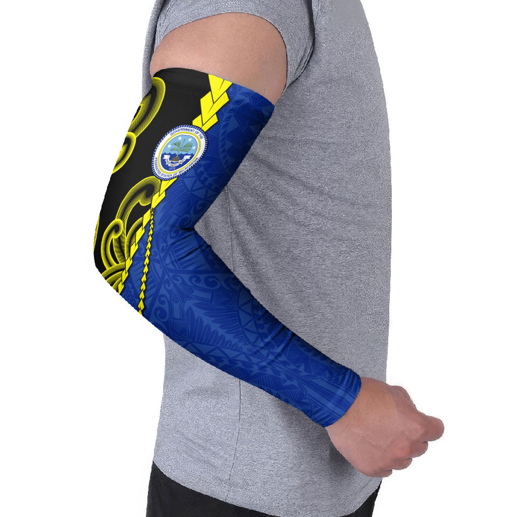 Federated States Of Micronesia FSM Arm Sleeves Pacific Islander Tribal Swirl Geometric Pattern