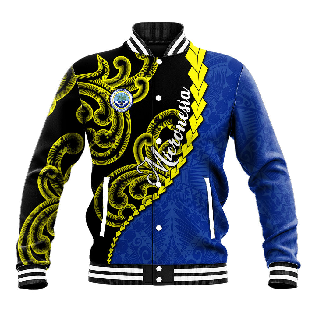 Federated States Of Micronesia FSM Baseball Jacket Pacific Islander Tribal Swirl Geometric Pattern