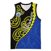 Federated States Of Micronesia FSM Basketball Jersey Pacific Islander Tribal Swirl Geometric Pattern