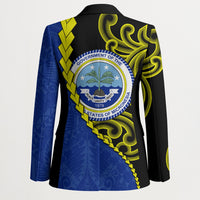 Federated States Of Micronesia FSM Blazer Pacific Islander Tribal Swirl Geometric Pattern