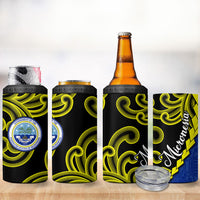 Federated States Of Micronesia FSM 4 in 1 Can Cooler Tumbler Pacific Islander Tribal Swirl Geometric Pattern