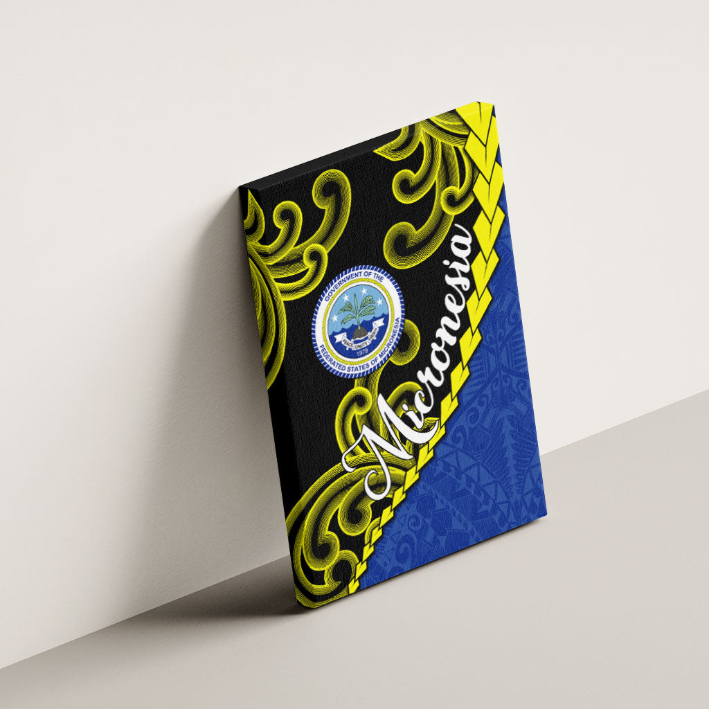 Federated States Of Micronesia FSM Canvas Wall Art Pacific Islander Tribal Swirl Geometric Pattern