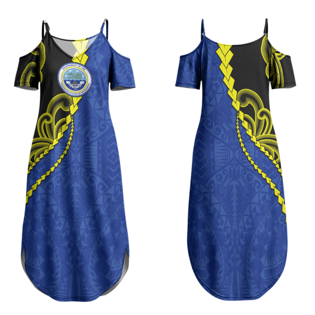 Federated States Of Micronesia FSM Family Matching Summer Maxi Dress and Hawaiian Shirt Pacific Islander Tribal Swirl Geometric Pattern
