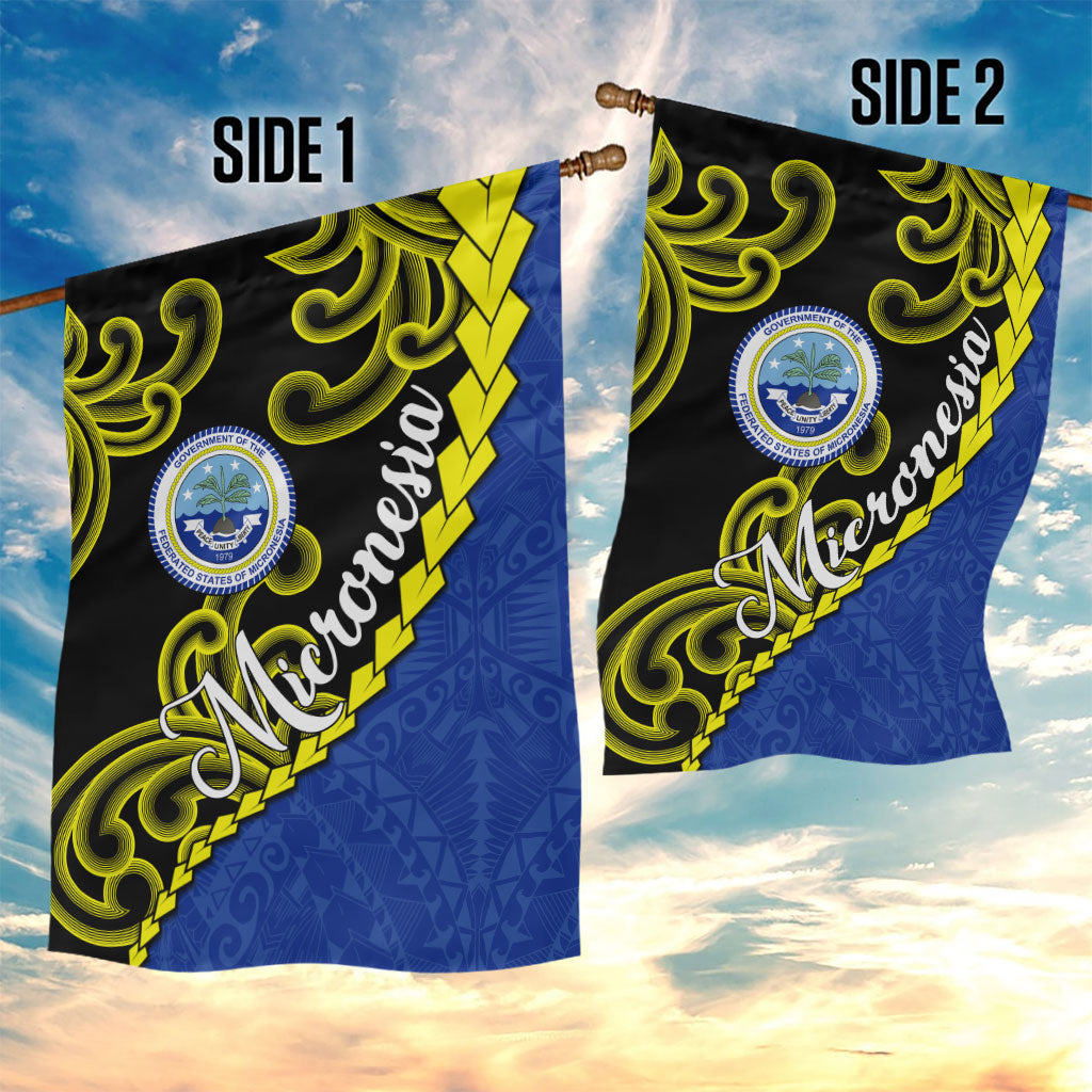 Federated States Of Micronesia FSM Garden Flag Pacific Islander Tribal Swirl Geometric Pattern