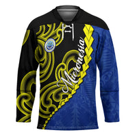 Federated States Of Micronesia FSM Hockey Jersey Pacific Islander Tribal Swirl Geometric Pattern