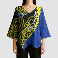 Federated States Of Micronesia FSM Kimono Sleeve Blouse Pacific Islander Tribal Swirl Geometric Pattern
