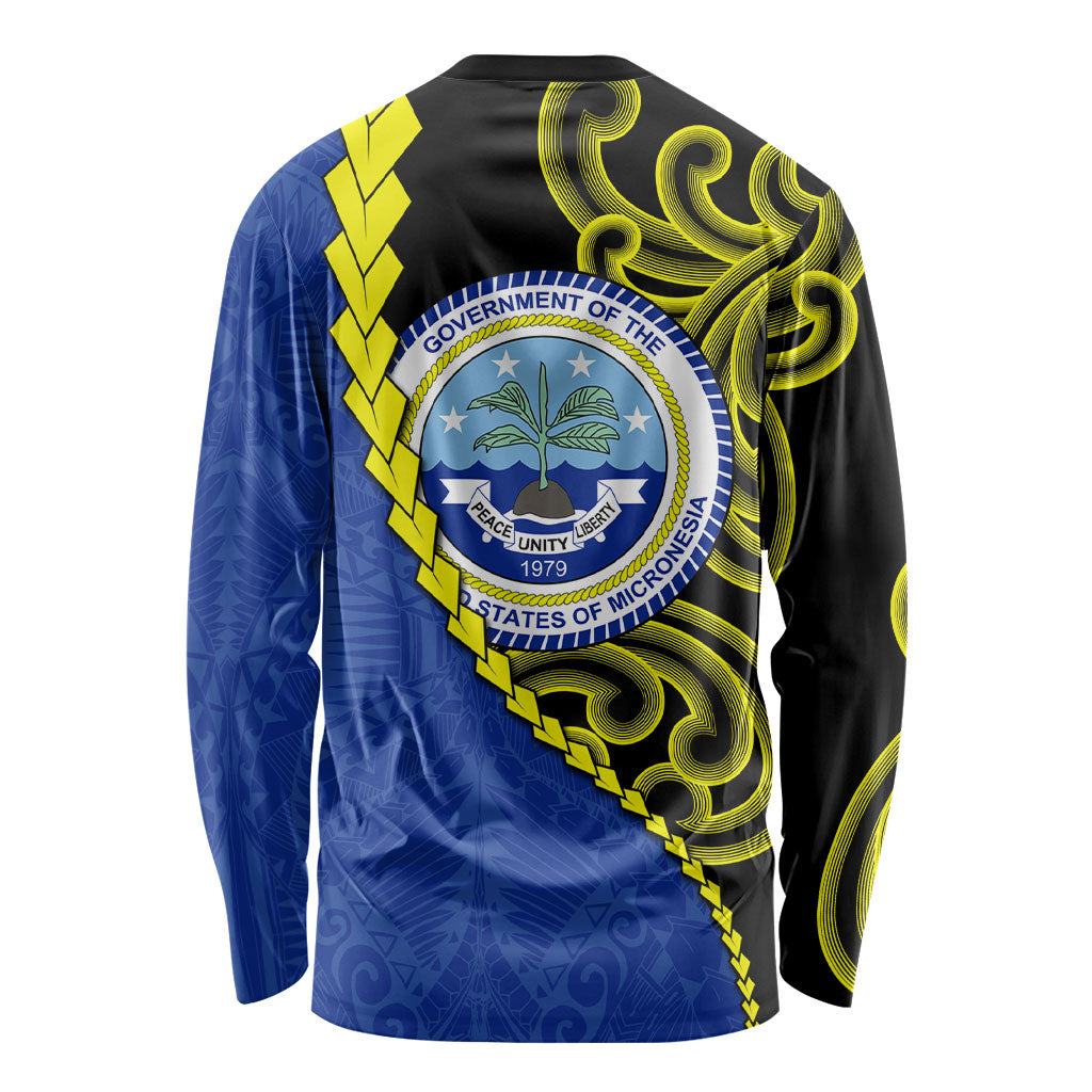 Federated States Of Micronesia FSM Long Sleeve Shirt Pacific Islander Tribal Swirl Geometric Pattern