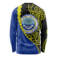Federated States Of Micronesia FSM Long Sleeve Shirt Pacific Islander Tribal Swirl Geometric Pattern