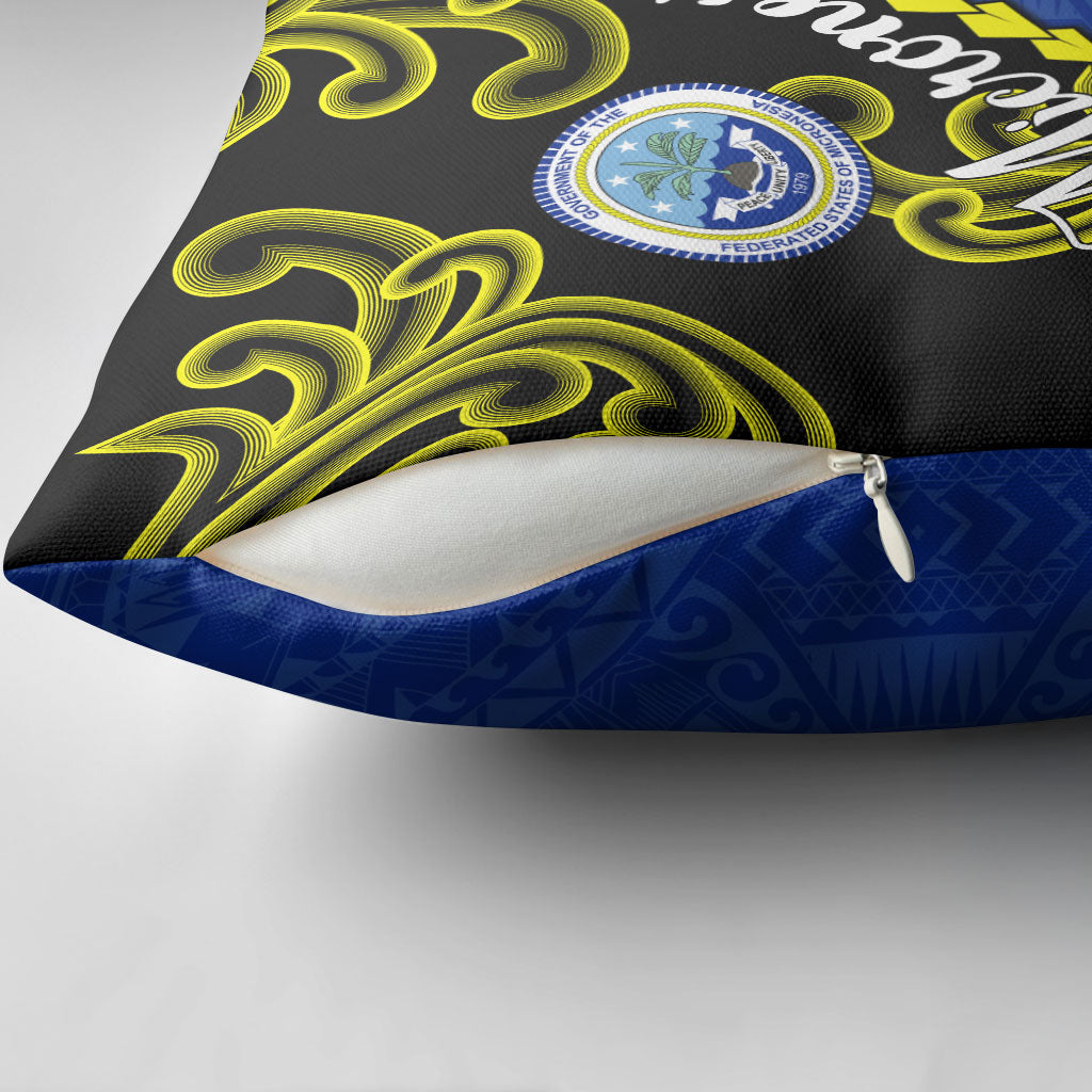 Federated States Of Micronesia FSM Pillow Cover Pacific Islander Tribal Swirl Geometric Pattern