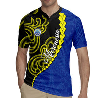 Federated States Of Micronesia FSM Rugby Jersey Pacific Islander Tribal Swirl Geometric Pattern