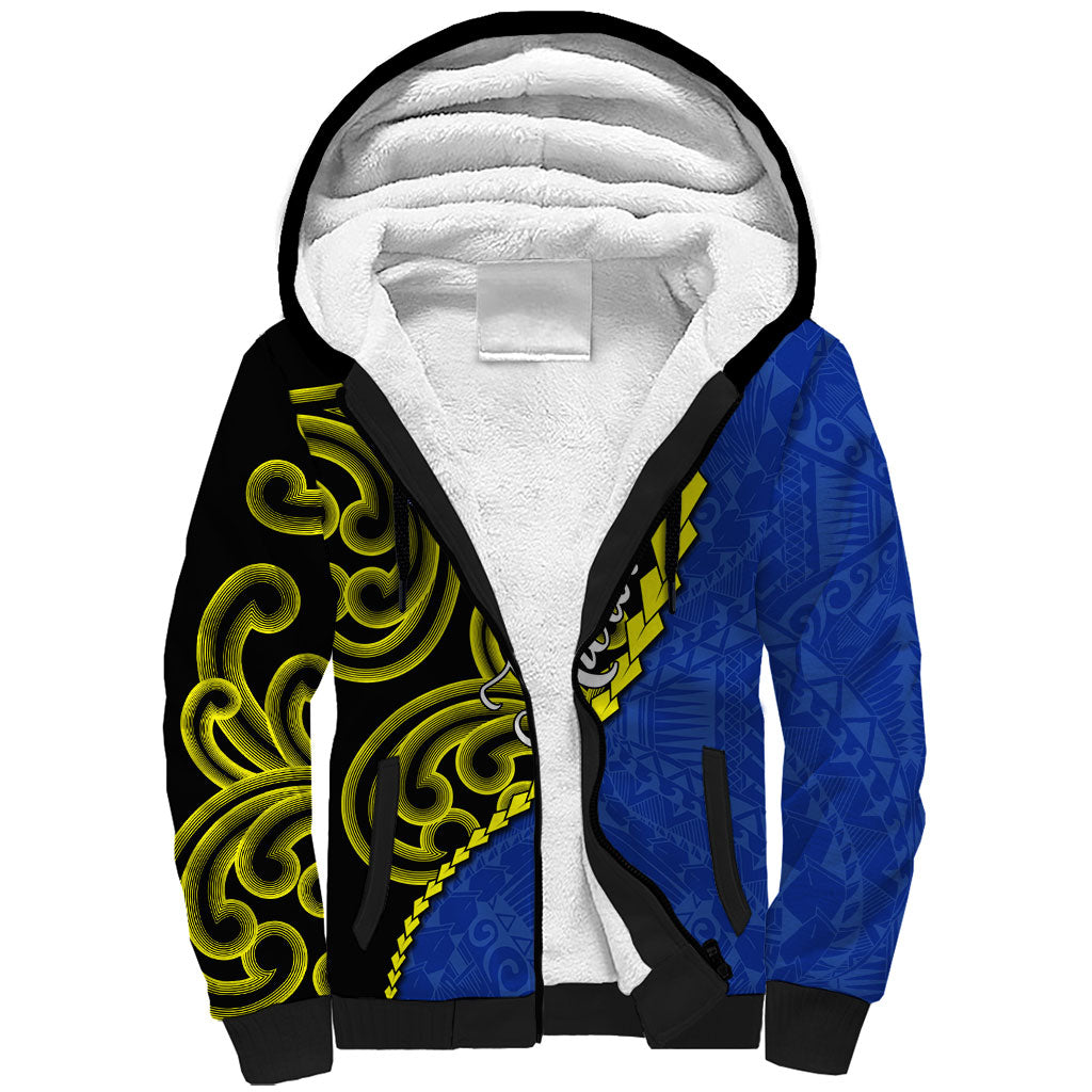 Federated States Of Micronesia FSM Sherpa Hoodie Pacific Islander Tribal Swirl Geometric Pattern