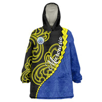 Federated States Of Micronesia FSM Wearable Blanket Hoodie Pacific Islander Tribal Swirl Geometric Pattern