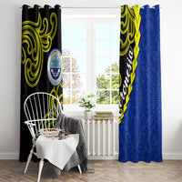 Federated States Of Micronesia FSM Window Curtain Pacific Islander Tribal Swirl Geometric Pattern