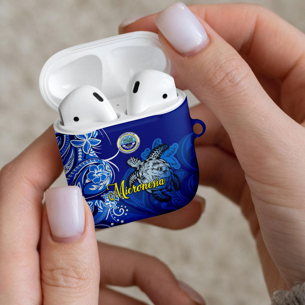 Micronesia Sea Turtle AirPods Case Federated States Of Micronesia Tribal Floral Pattern