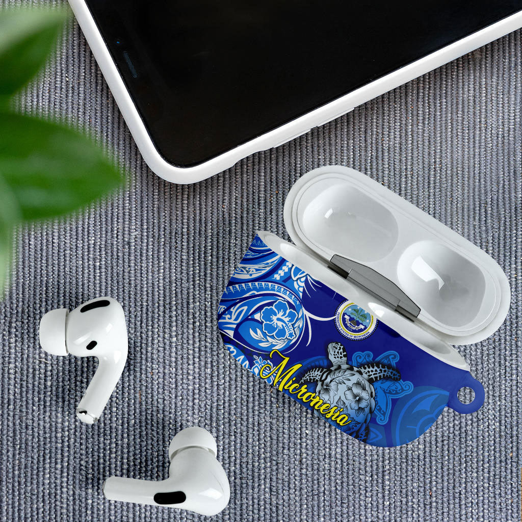 Micronesia Sea Turtle AirPods Case Federated States Of Micronesia Tribal Floral Pattern