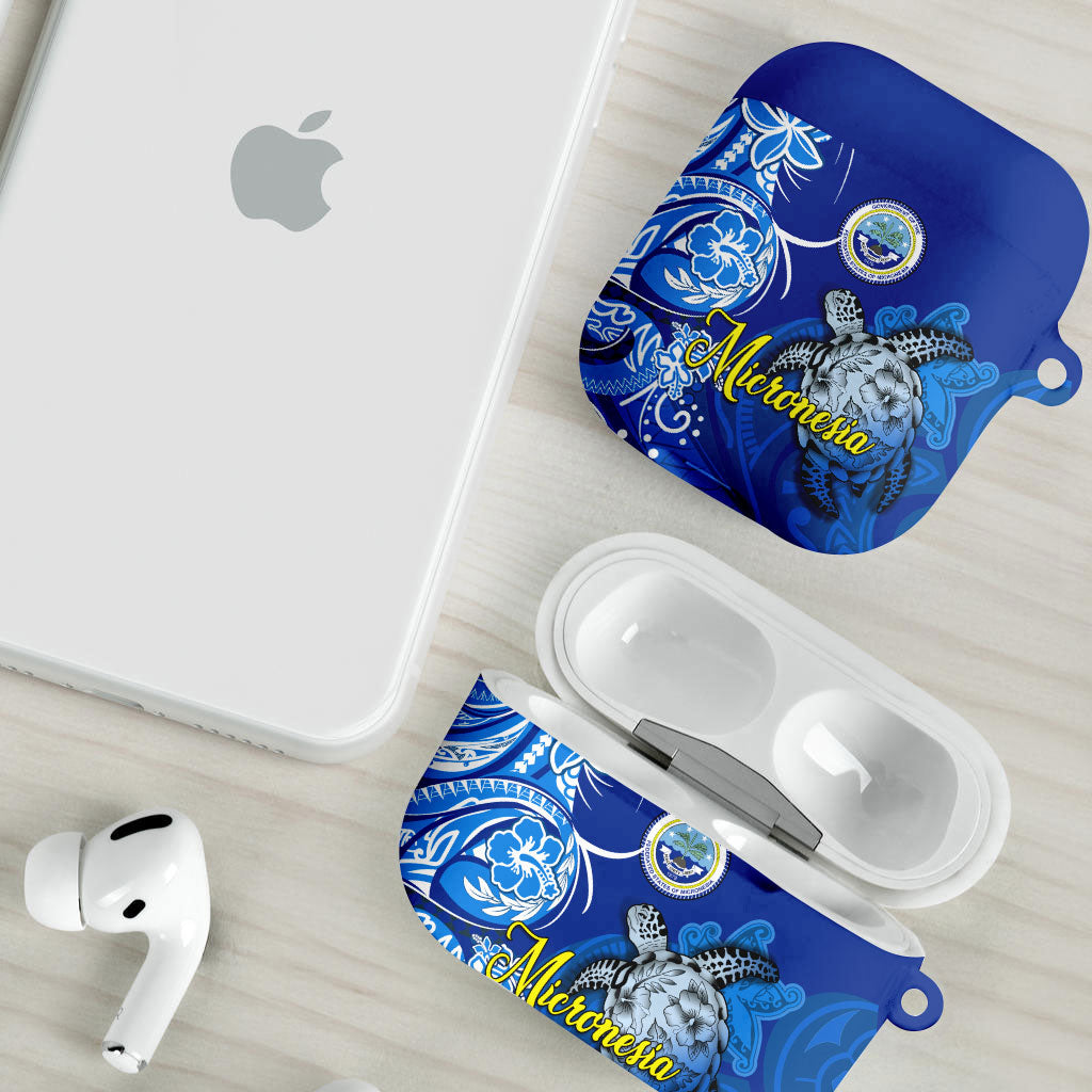Micronesia Sea Turtle AirPods Case Federated States Of Micronesia Tribal Floral Pattern