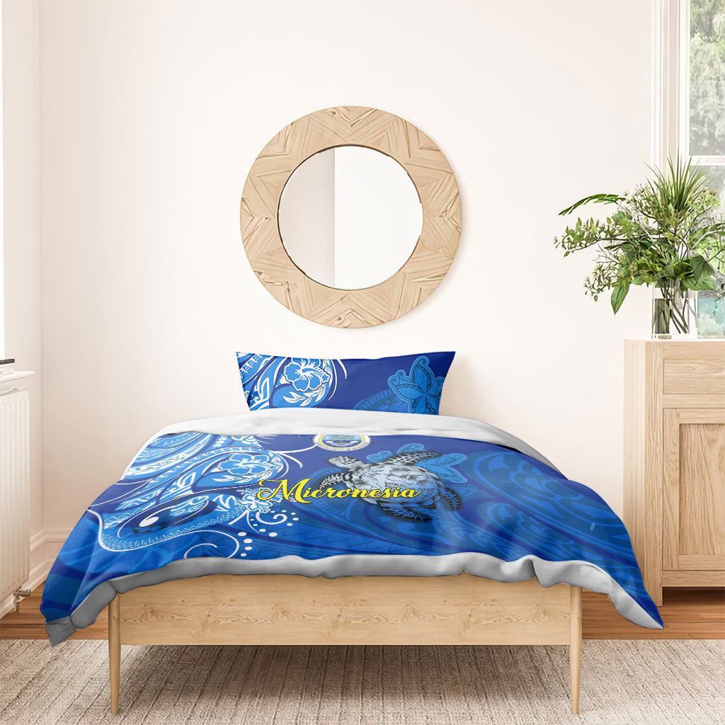 Micronesia Sea Turtle Bedding Set Federated States Of Micronesia Tribal Floral Pattern