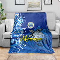 Micronesia Sea Turtle Blanket Federated States Of Micronesia Tribal Floral Pattern