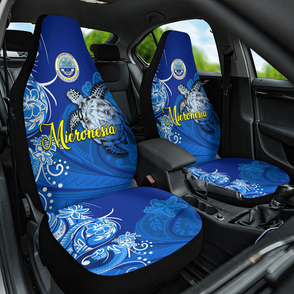 Micronesia Sea Turtle Car Seat Cover Federated States Of Micronesia Tribal Floral Pattern