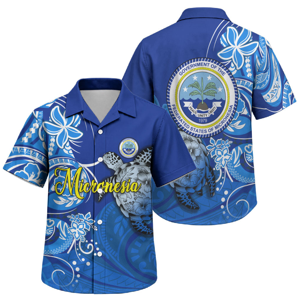 Micronesia Sea Turtle Family Matching Long Sleeve Bodycon Dress and Hawaiian Shirt Federated States Of Micronesia Tribal Floral Pattern