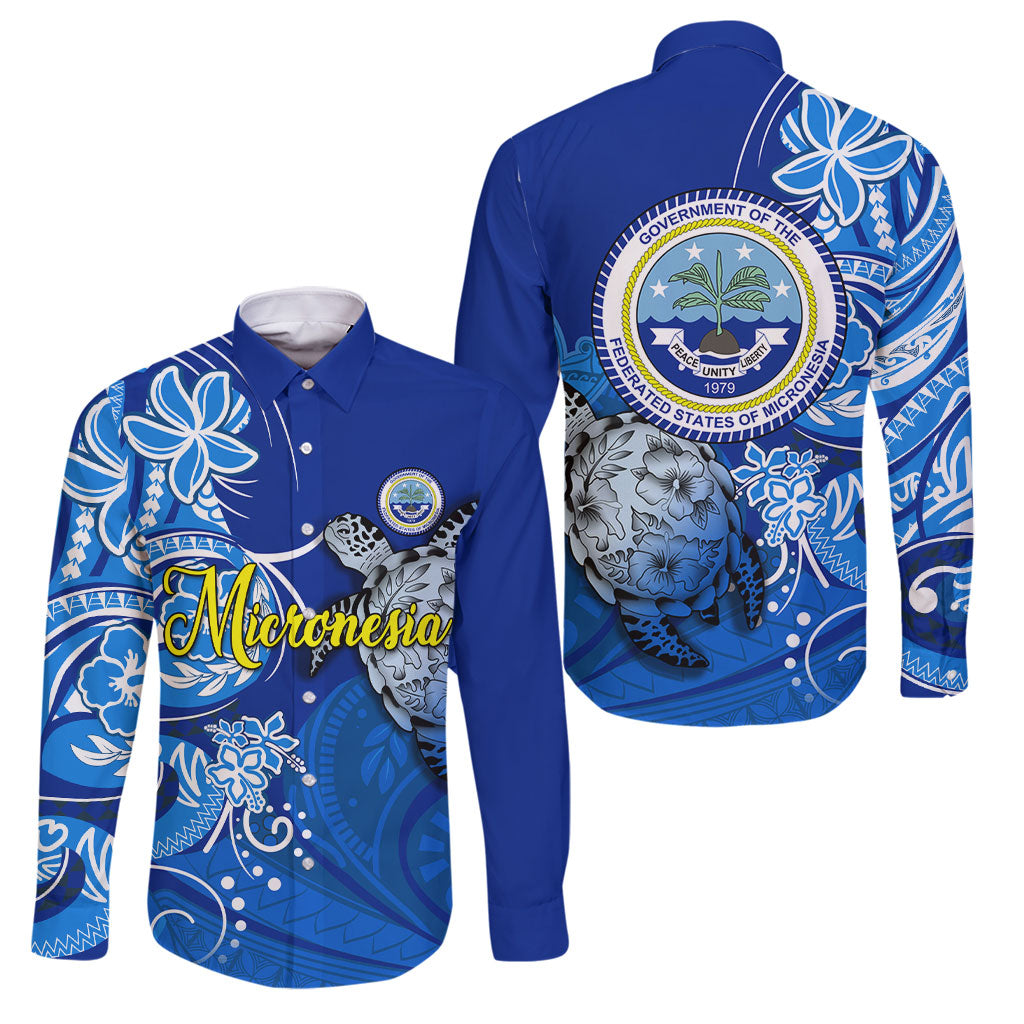 Micronesia Sea Turtle Family Matching Puletasi and Hawaiian Shirt Federated States Of Micronesia Tribal Floral Pattern