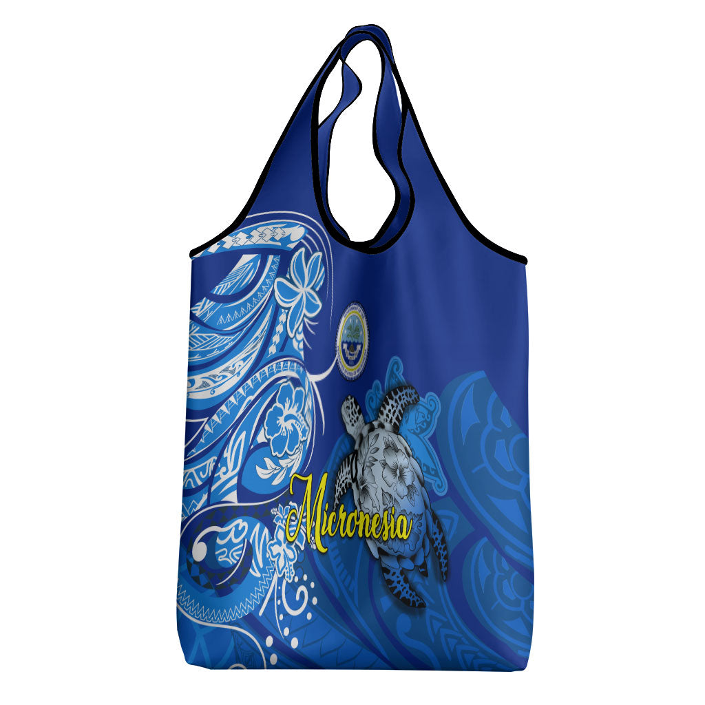 Micronesia Sea Turtle Grocery Bag Federated States Of Micronesia Tribal Floral Pattern