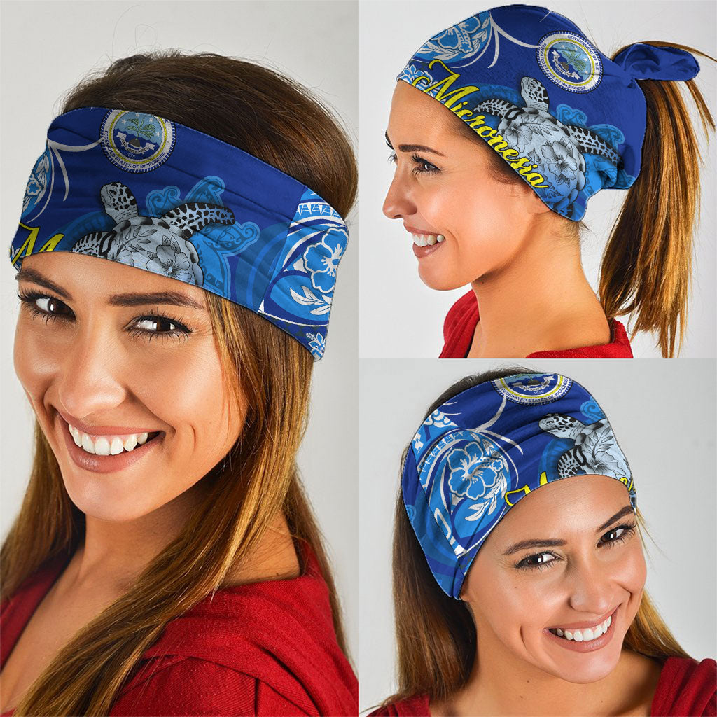 Micronesia Sea Turtle Neck Gaiter Federated States Of Micronesia Tribal Floral Pattern