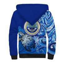 Micronesia Sea Turtle Sherpa Hoodie Federated States Of Micronesia Tribal Floral Pattern