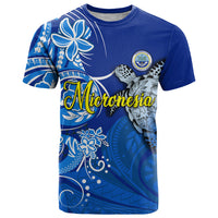 Micronesia Sea Turtle T Shirt Federated States Of Micronesia Tribal Floral Pattern
