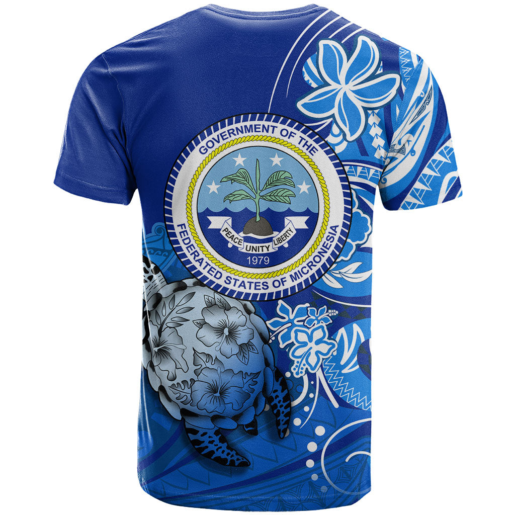 Micronesia Sea Turtle T Shirt Federated States Of Micronesia Tribal Floral Pattern