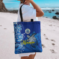 Micronesia Sea Turtle Tote Bag Federated States Of Micronesia Tribal Floral Pattern