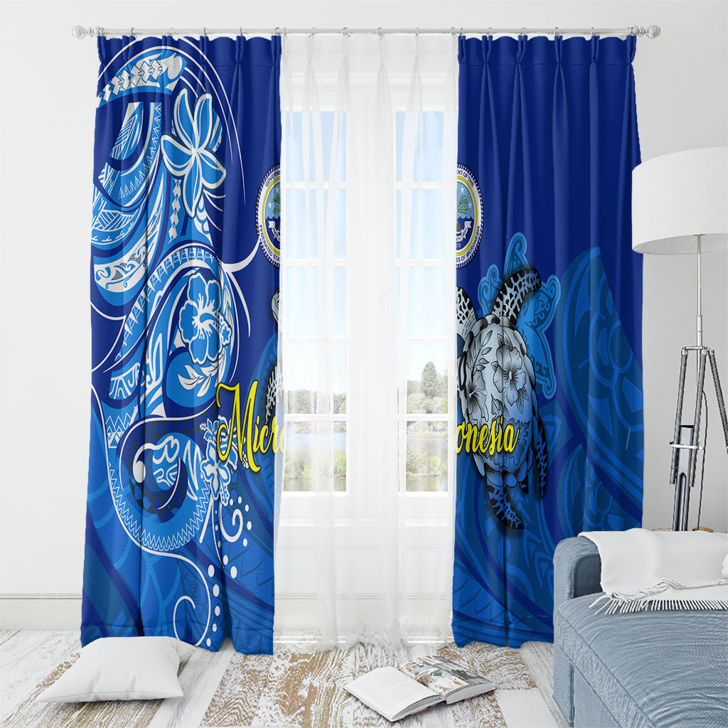 Micronesia Sea Turtle Window Curtain Federated States Of Micronesia Tribal Floral Pattern