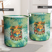 Personalized Polynesia 50th Birthday Laundry Basket Vintage Hawaiian Floral Ukulele Tropical Sunset Art TS04 - Polynesian Pride