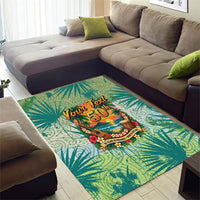 Personalized Polynesia 50th Birthday Area Rug Vintage Hawaiian Floral Ukulele Tropical Sunset Art TS04 - Polynesian Pride