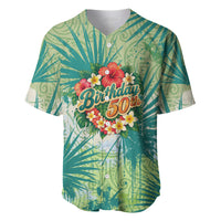 Personalized Polynesia 50th Birthday Baseball Jersey Vintage Hawaiian Floral Ukulele Tropical Sunset Art TS04 Green - Polynesian Pride